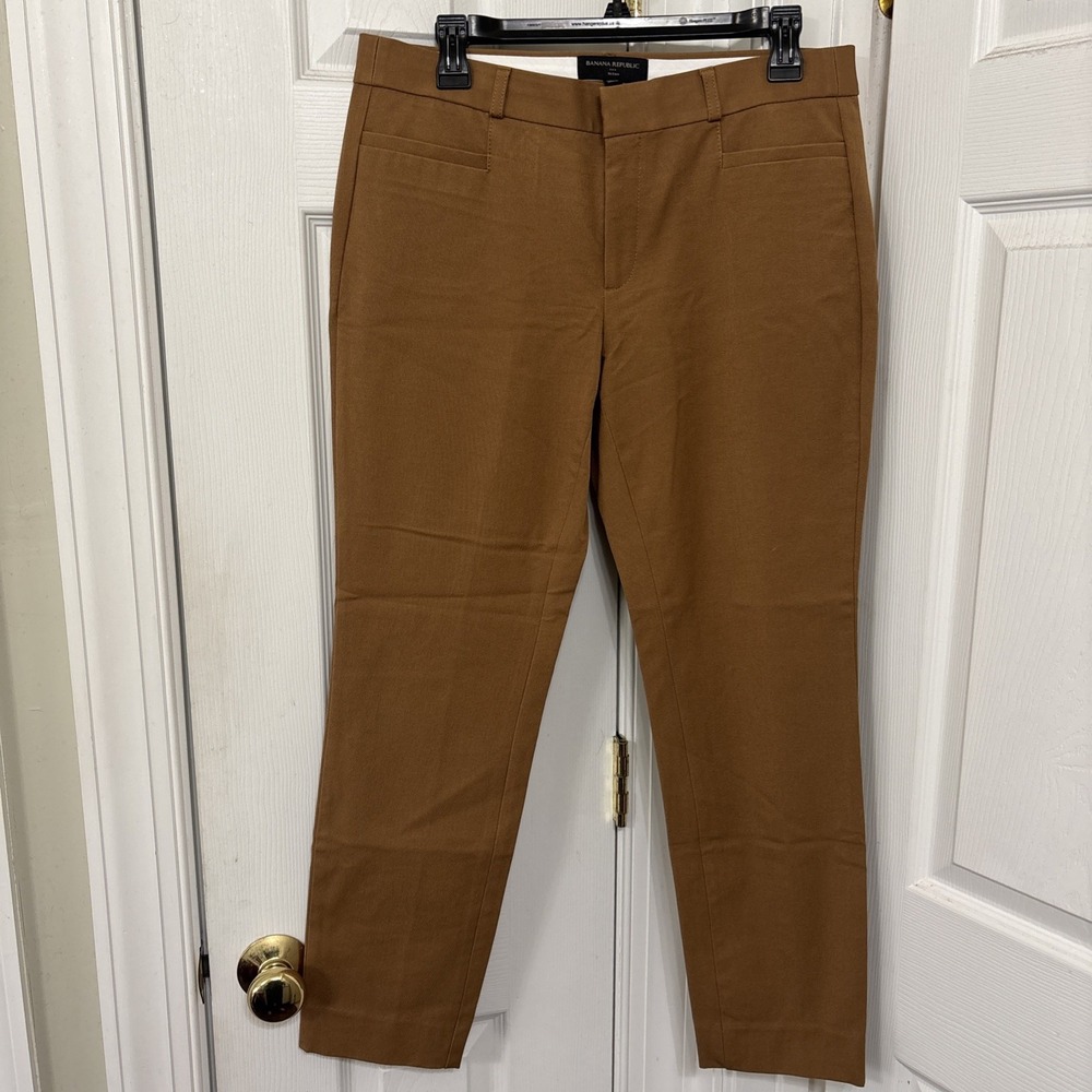 Banana Republic Womens Sloan Pants 8 Camel Brown Tapered Ankle 988582